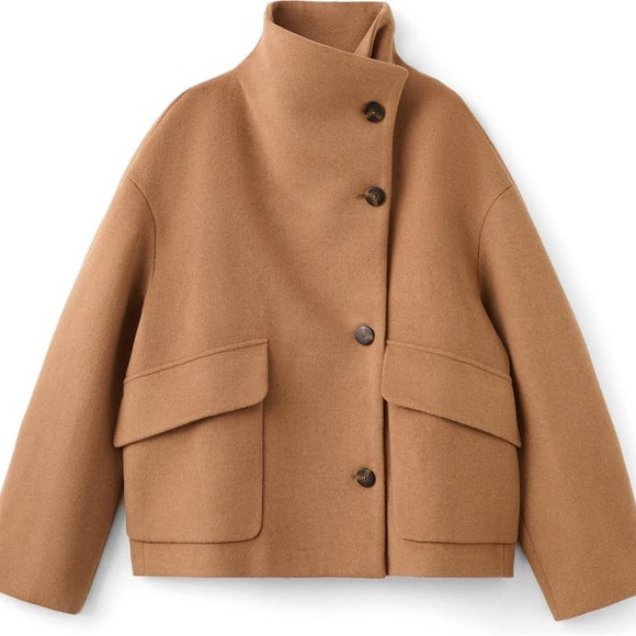 Mango Jackets & Blazers - MANGO Basquiat Funnel Neck Coat Size S NWT